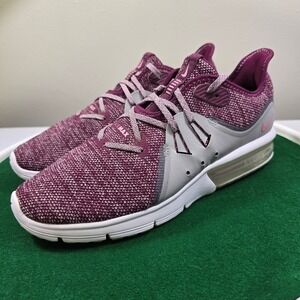 Nike Air Max Sequent 4 Running Shoes Women's 12 Burgundy Mesh Athletic Cushion